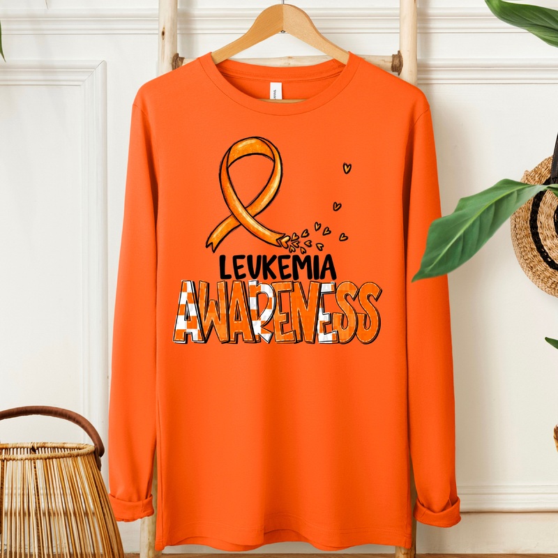 AWARENESS LEUKEMIA BLK|Pocket 4″|Infant 6″|Toddler 7″|Youth 8.5″|Adult 11″|Adult 12″