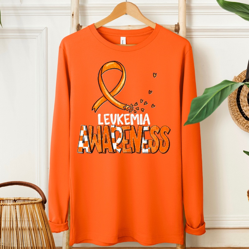 AWARENESS LEUKEMIA WHITE|Pocket 4″|Infant 6″|Toddler 7″|Youth 8.5″|Adult 11″|Adult 12″