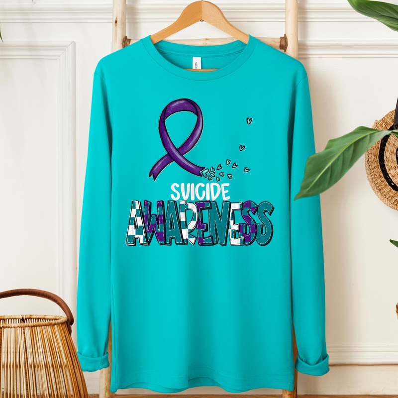 AWARENESS SUICIDE WHITE|Pocket 4″|Infant 6″|Toddler 7″|Youth 8.5″|Adult 11″|Adult 12″
