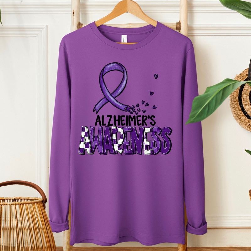 AWARENESS ALZHEIMERS BLK|Pocket 4″|Infant 6″|Toddler 7″|Youth 8.5″|Adult 11″|Adult 12″