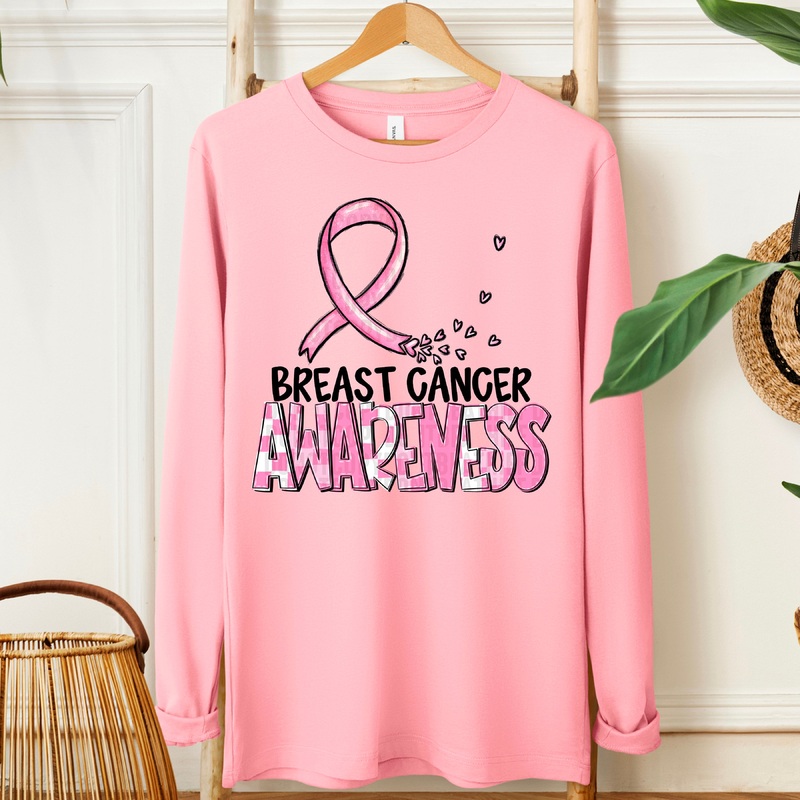 AWARENESS BREAST CANCER BLK|Pocket 4″|Infant 6″|Toddler 7″|Youth 8.5″|Adult 11″|Adult 12″