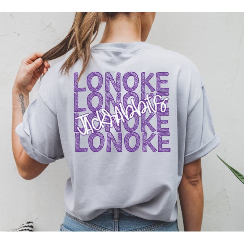 STACKED SKETCHY MASCOT LOBOKE JACKRABBITS PURPLE