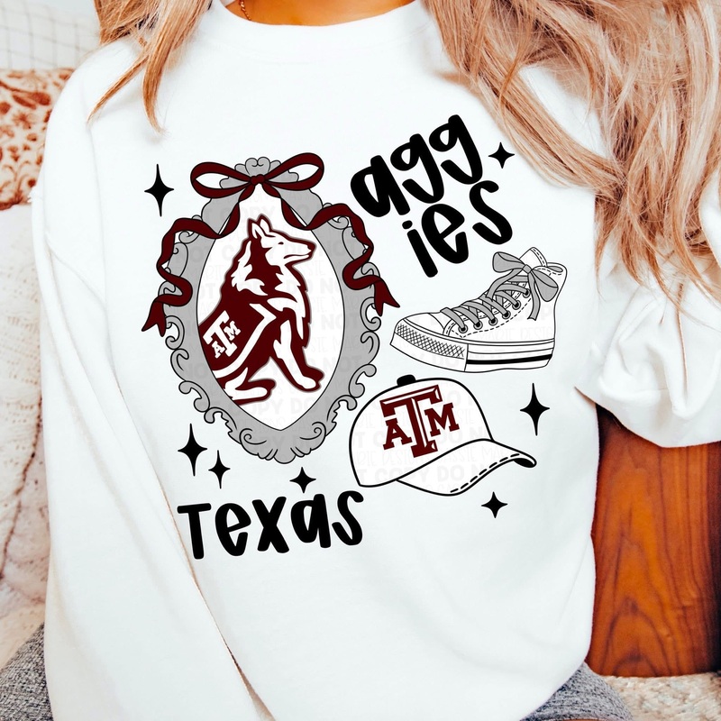 TEXAS A&M UNIV COLLAGE|Pocket 4″|Infant 6″|Toddler 7″|Youth 8.5″|Adult 11″|Adult 12″