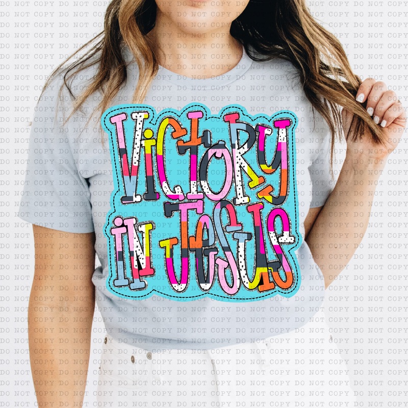VICTORY IN JESUS|Pocket 4″|Infant 6″|Toddler 7″|Youth 8.5″|Adult 11″|Adult 12″