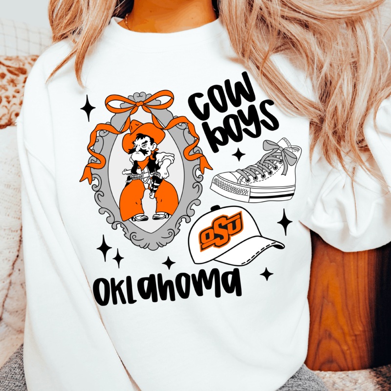 OKLAHOMA STATE UNIV COLLAGE|Pocket 4″|Infant 6″|Toddler 7″|Youth 8.5″|Adult 11″|Adult 12″
