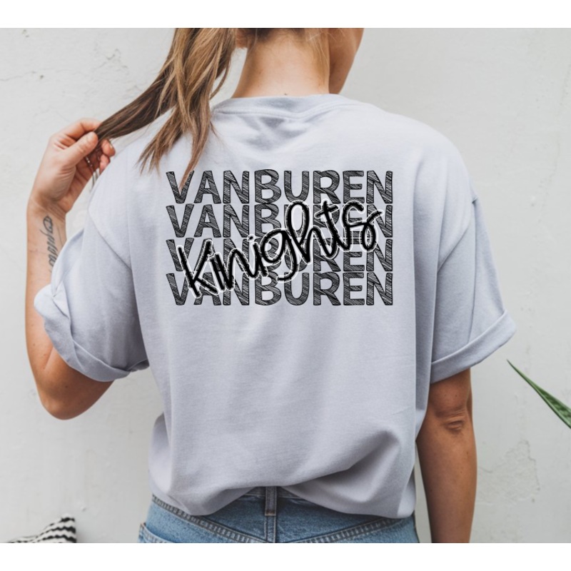 STACKED SKETCHY MASCOT VANBUREN KNIGHTS