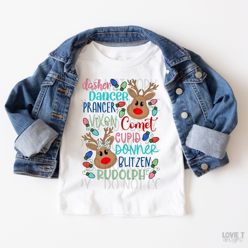 Dasher Dancer Prancer Vixen|Pocket 3.5″-4″|Infant|Toddler|Youth 8.5|Adult 11″|Adult 12″