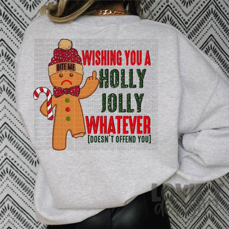 Wishing You A Holly Jolly Whatever Back Design