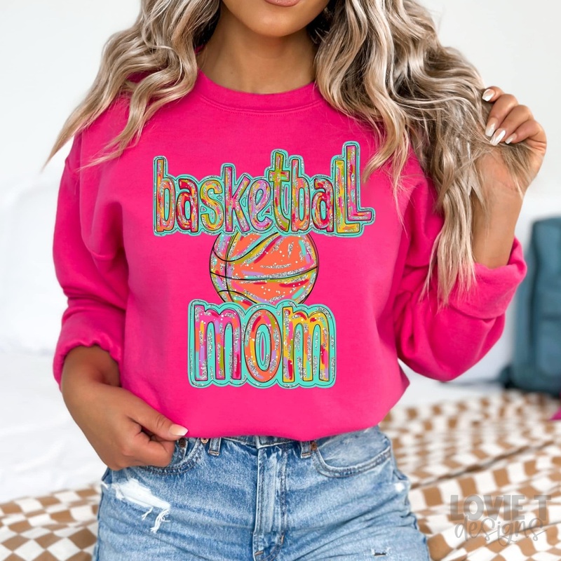 BASKETBALL MOM|Pocket 3.5″-4″|Infant|Toddler|Youth 8.5|Adult 11″|Adult 12″