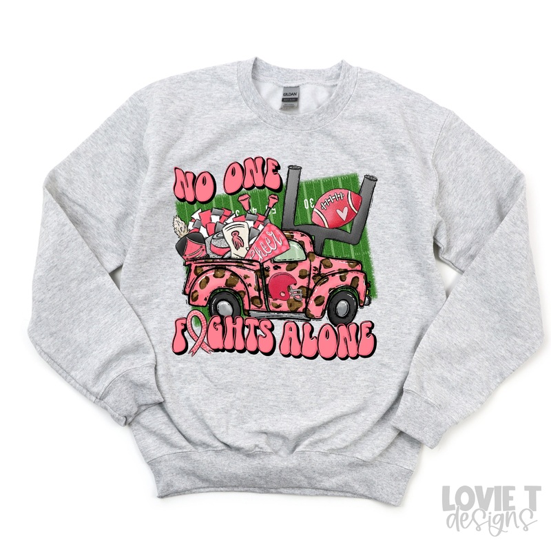 NO ONE FIGHTS ALONE|Pocket 3.5″-4″|Infant|Toddler|Youth 8.5|Adult 11″|Adult 12″