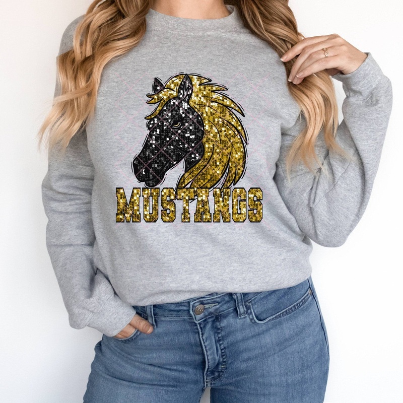 Black Mustang Gold|Pocket 3.5″-4″|Infant|Toddler|Youth 8.5|Adult 11″|Adult 12″