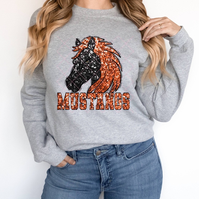 Black Mustang Orange|Pocket 3.5″-4″|Infant|Toddler|Youth 8.5|Adult 11″|Adult 12″