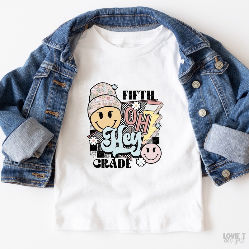 Oh Hey School Grades|Pocket 3.5″-4″|Infant|Toddler|Youth 8.5|Adult 11″|Adult 12″