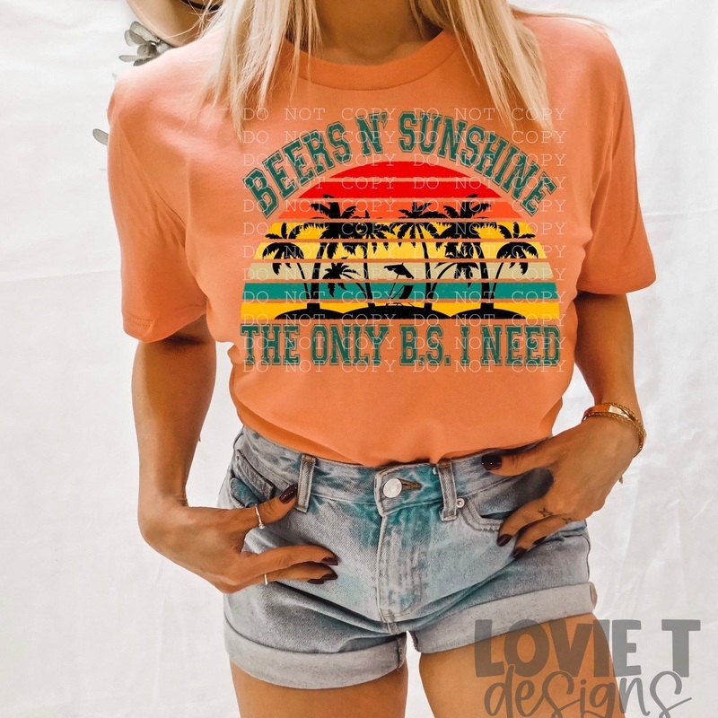Beer N’ Sunshine|Pocket 3.5″-4″|Adult 11″|Adult 12″|Blue Font|Black Font