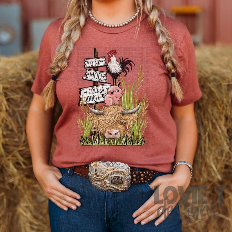 Oink Moo Cock A Doodle|Pocket|Infant|Toddler|Youth|Adult 11″|Adult 12″