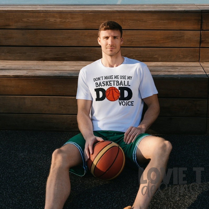 Basketball Dad Voice|Front Pocket Shown in Mockup 3.5″-4″|Infant|Toddler|Youth 8.5|Adult 11″|Adult 12″
