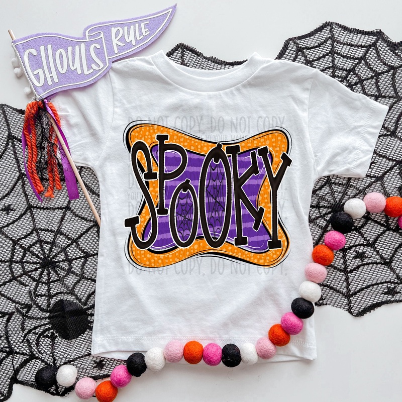 SPOOKY DOODLE|Pocket 4″|Infant 6″|Toddler 7″|Youth 8.5″|Adult 11″|Adult 12″