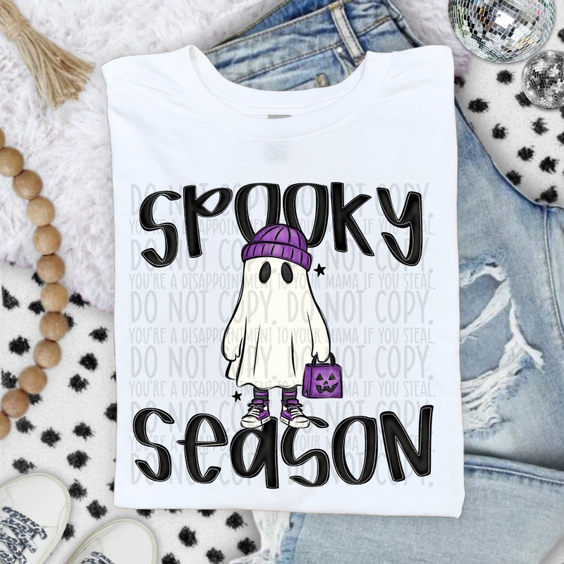 SPOOKY SEASON GHOST PURPLE|Pocket 4″|Infant 6″|Toddler 7″|Youth 8.5″|Adult 11″|Adult 12″