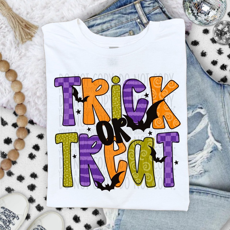 TRICK OR TREAT|Pocket 4″|Infant 6″|Toddler 7″|Youth 8.5″|Adult 11″|Adult 12″