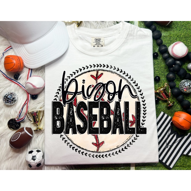BASEBALL GRUNGE CIRCLE BISON|Pocket 4″|Infant 6″|Toddler 7″|Youth 8.5″|Adult 11″|Adult 12″