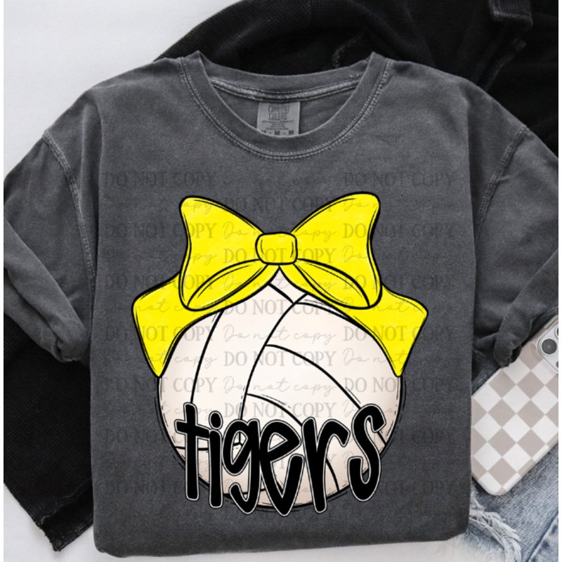 SPORT BOW VOLLEYBALL TIGERS YELLOW BOW