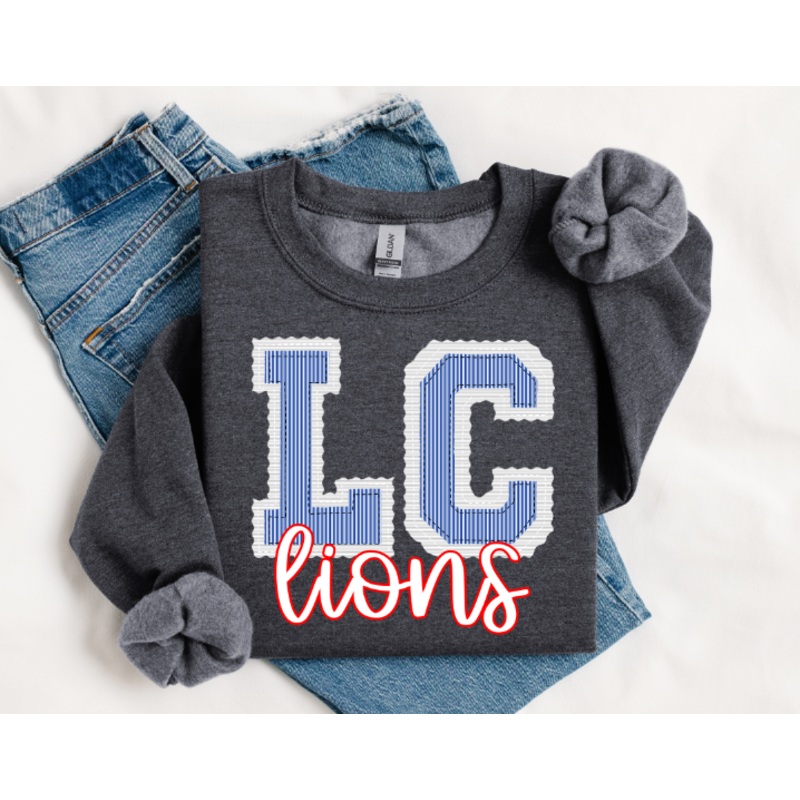 TWO INITIALS PREPSTER LC WHITE BASE ROYAL TOP LIONS RED
