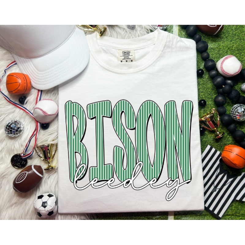 CUSTOM SEERSUCKER BISON LEEDEY KELLY GREEN