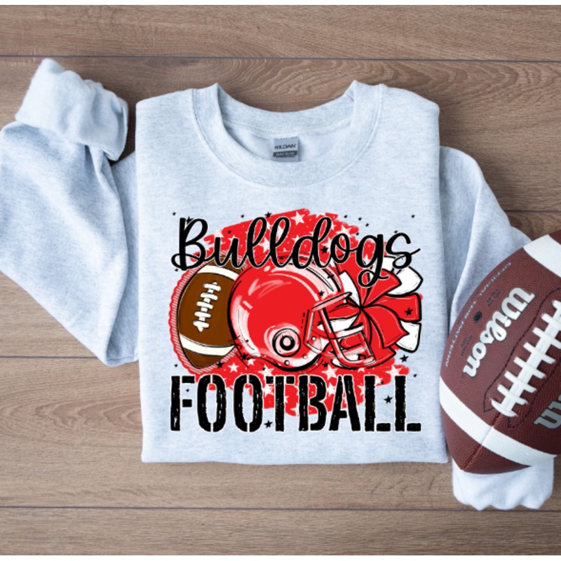 STARS FOOTBALL RED BULLDOGS|Pocket 4″|Infant 6″|Toddler 7″|Youth 8.5″|Adult 11″|Adult 12″
