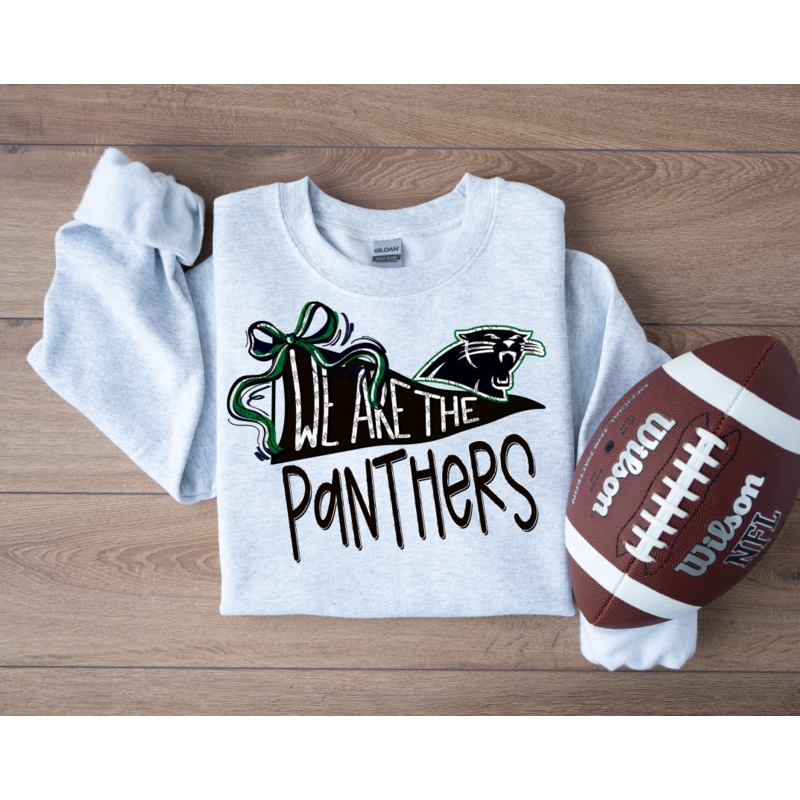 WE ARE YP PANTHERS WITH BOW|Pocket 4″|Infant 6″|Toddler 7″|Youth 8.5″|Adult 11″|Adult 12″