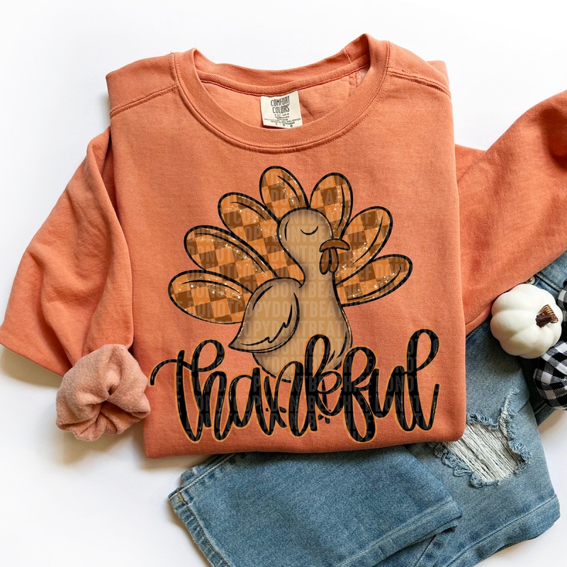 THANKFUL TURKEY|Pocket 4″|Infant 6″|Toddler 7″|Youth 8.5″|Adult 11″|Adult 12″