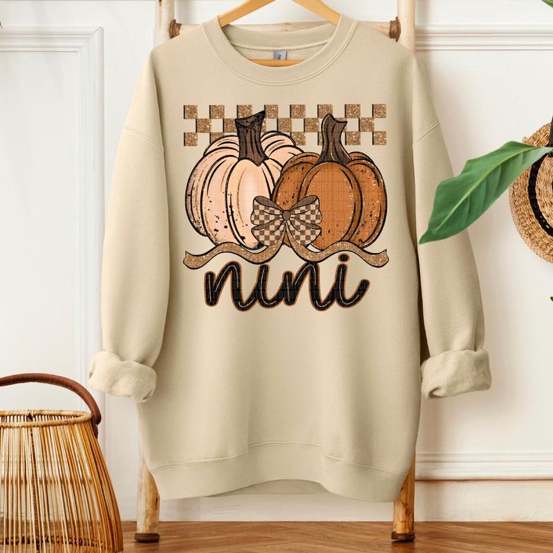 NINI FALL CHECKERED GLITTER PUMPKIN