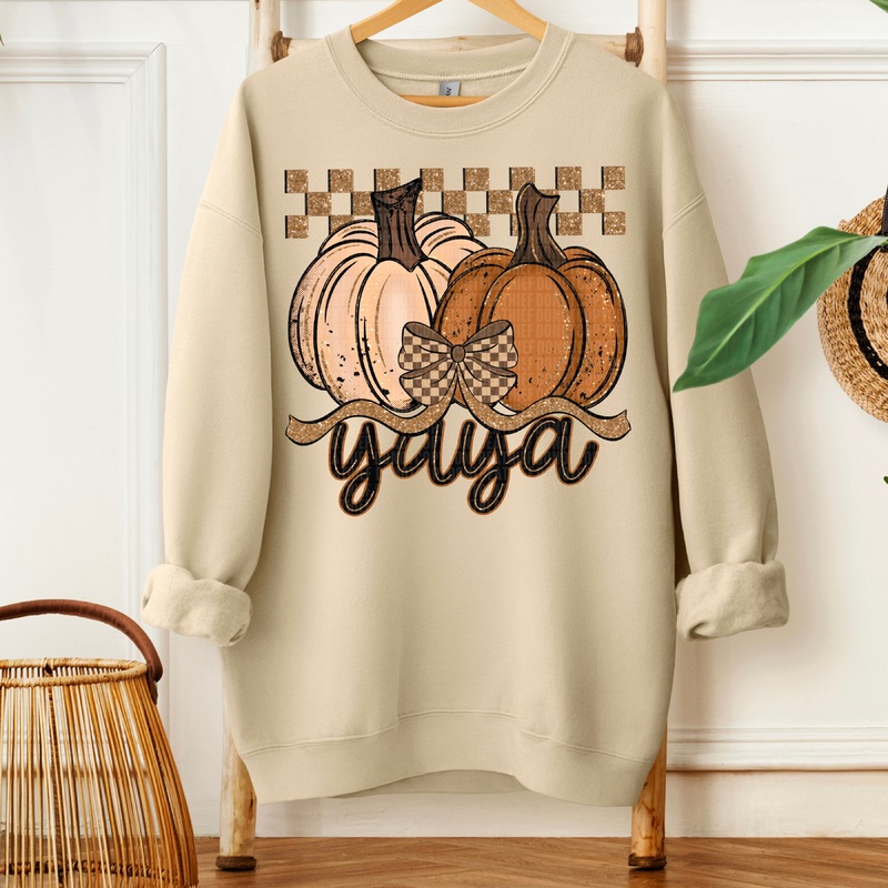 YAYA FALL CHECKERED GLITTER PUMPKIN