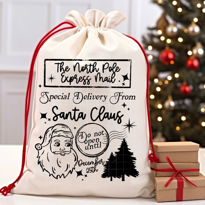 NORTH POLE EXPRESS MAIL SANTA SACK SINGLE COLOR 1