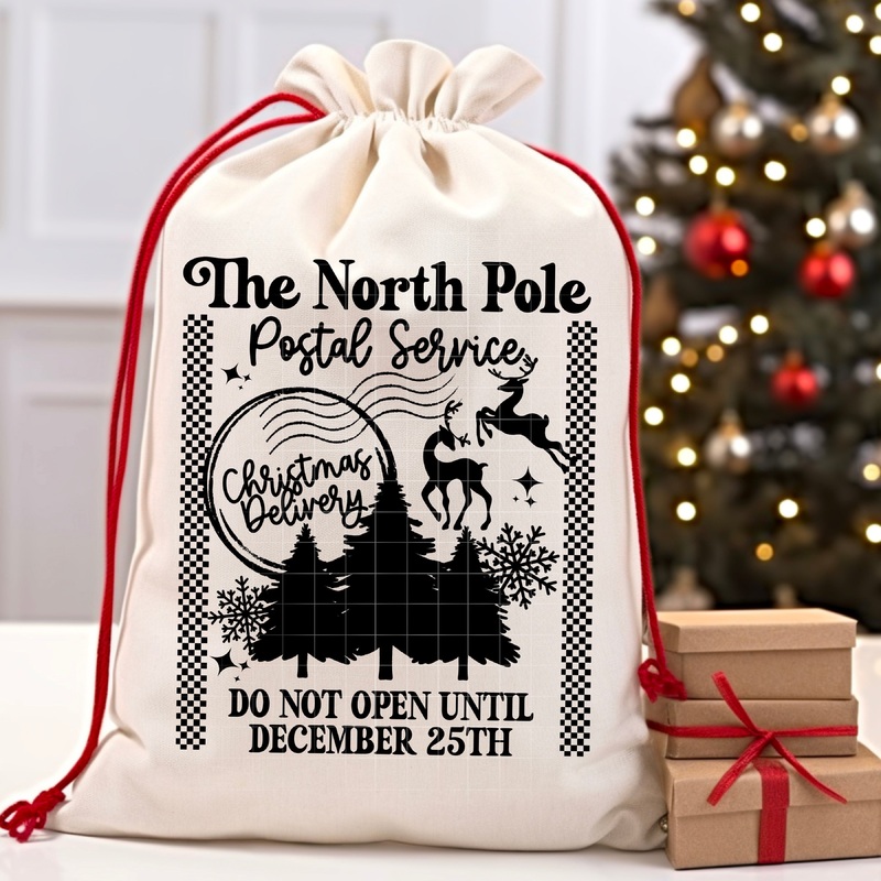 NORTH POLE POSTAL SERVICE SANTA SACK SINGLE COLOR 1