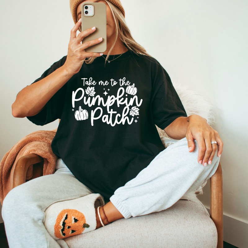 TAKE ME TO THE PUMPKIN PATCH SINGLE COLOR WHITE