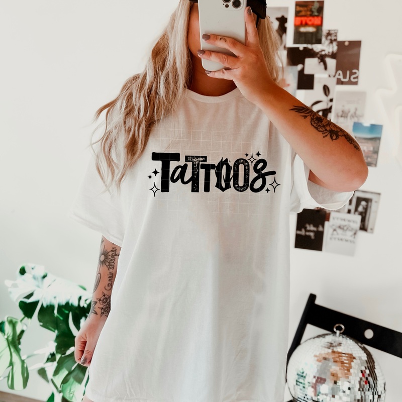 TATTOOS SINGLE COLOR|Pocket 4″|Infant 6″|Toddler 7″|Youth 8.5″|Adult 11″|Adult 12″