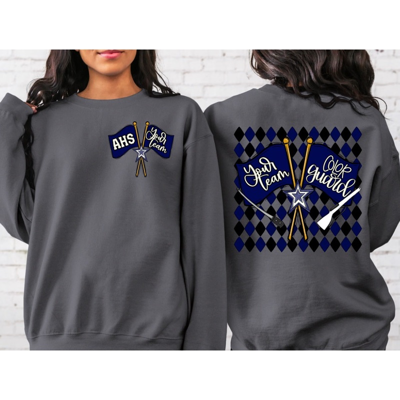 ARGYLE COLOR GUARD + SCHOOL NAME + POCKET
