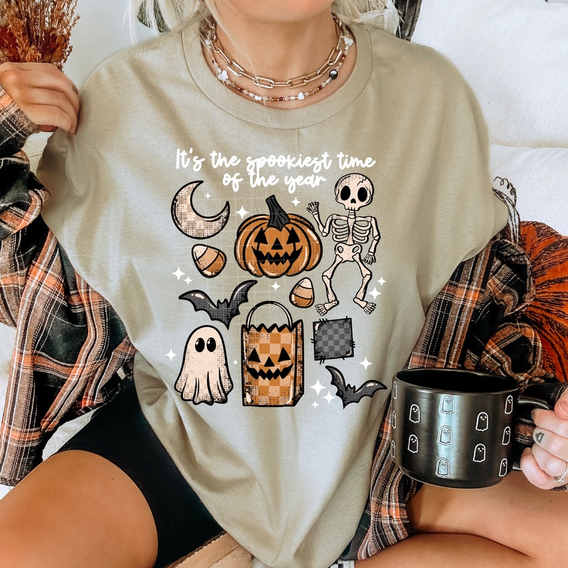 SPOOKIEST TIME OF YEAR WHITE WORDS