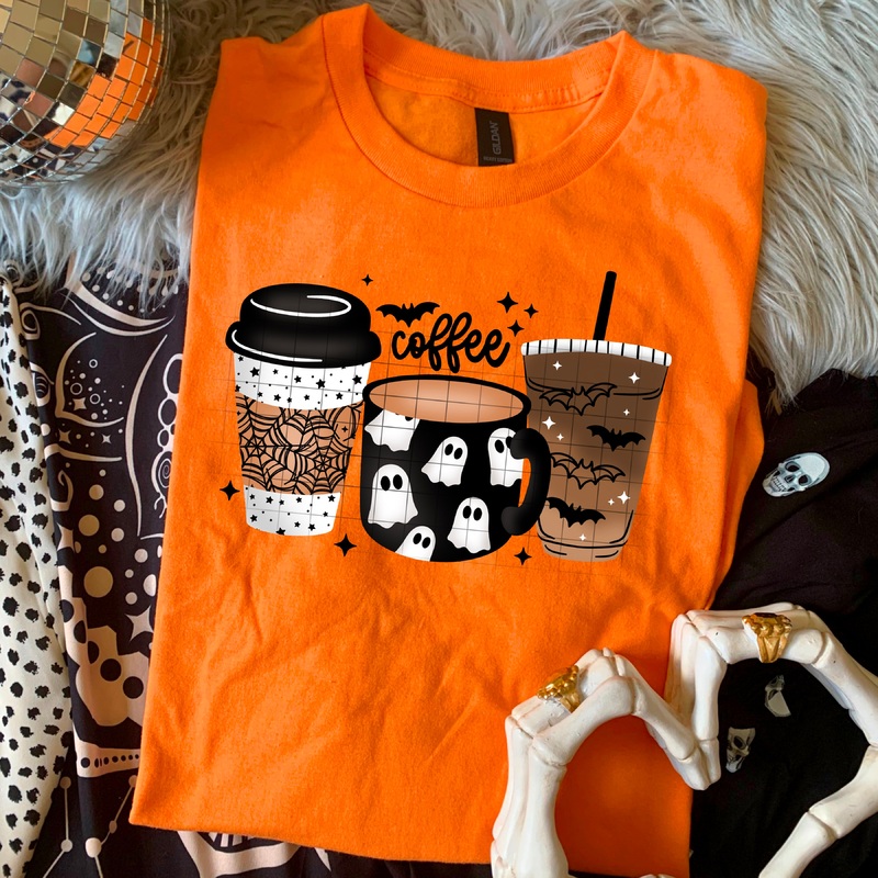 SPOOKY COFFEES|Pocket 4″|Infant 6″|Toddler 7″|Youth 8.5″|Adult 11″|Adult 12″