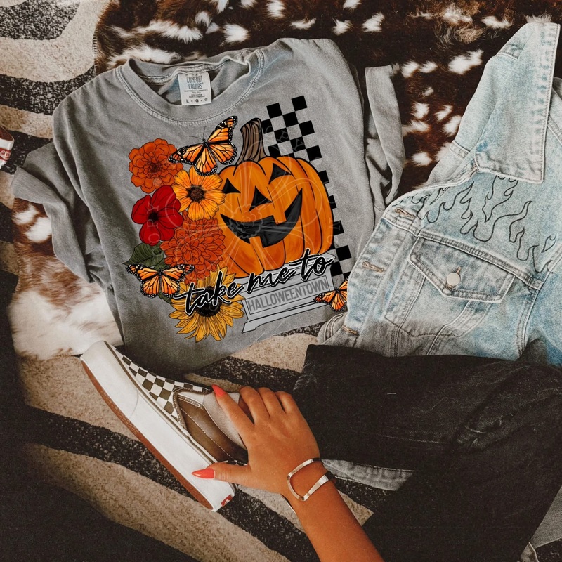 TAKE ME TO HALLOWEENTOWN|Pocket 4″|Infant 6″|Toddler 7″|Youth 8.5″|Adult 11″|Adult 12″