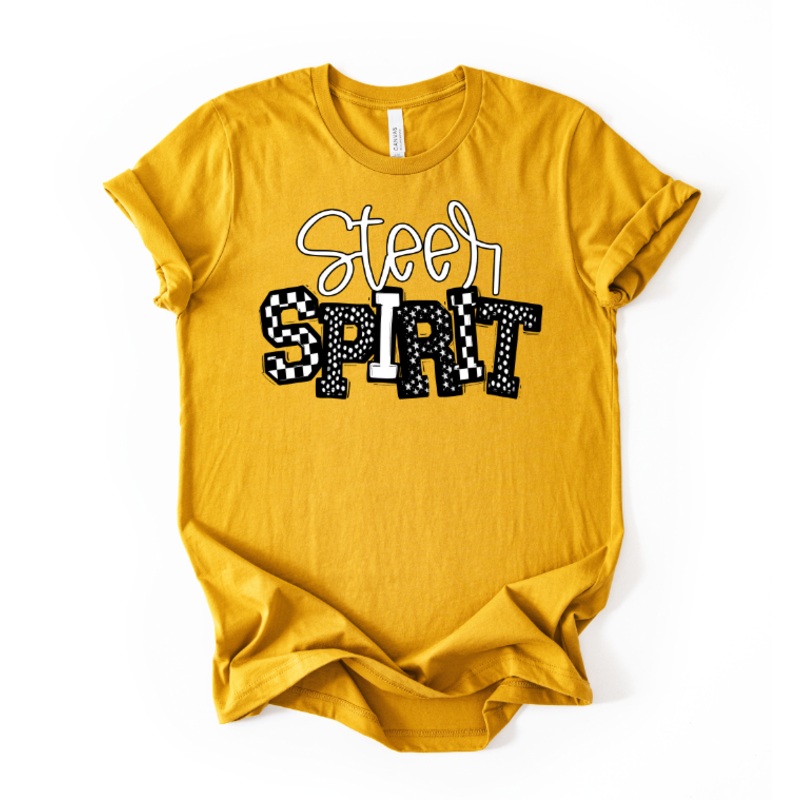 STEER BLACK SO SPORTY SPIRIT|Pocket 4″|Infant 6″|Toddler 7″|Youth 8.5″|Adult 11″|Adult 12″|Oversized 15″ MAX
