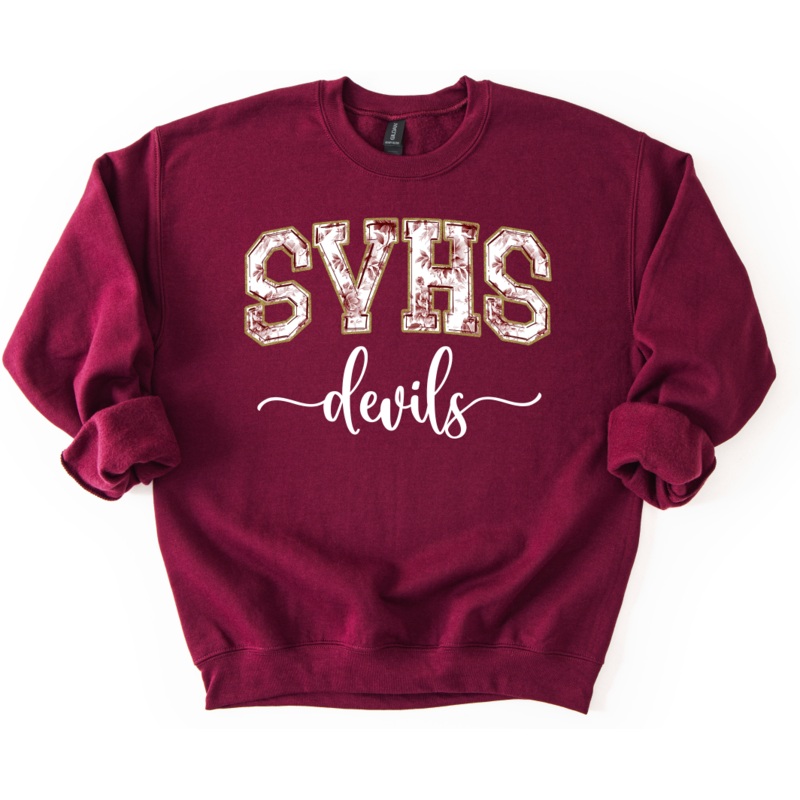 SVHS DEVILS TOILE MAROON|Pocket 4″(4.00in x 2.88in)|Infant 6″(6.00in x 4.31in)|Toddler 7″(7.00in x 5.03in)|Youth 8.5″(8.50in x 6.11in)|Adult 11″(11.00in x 7.91in)|Adult 12″(12.00in x 8.63in)