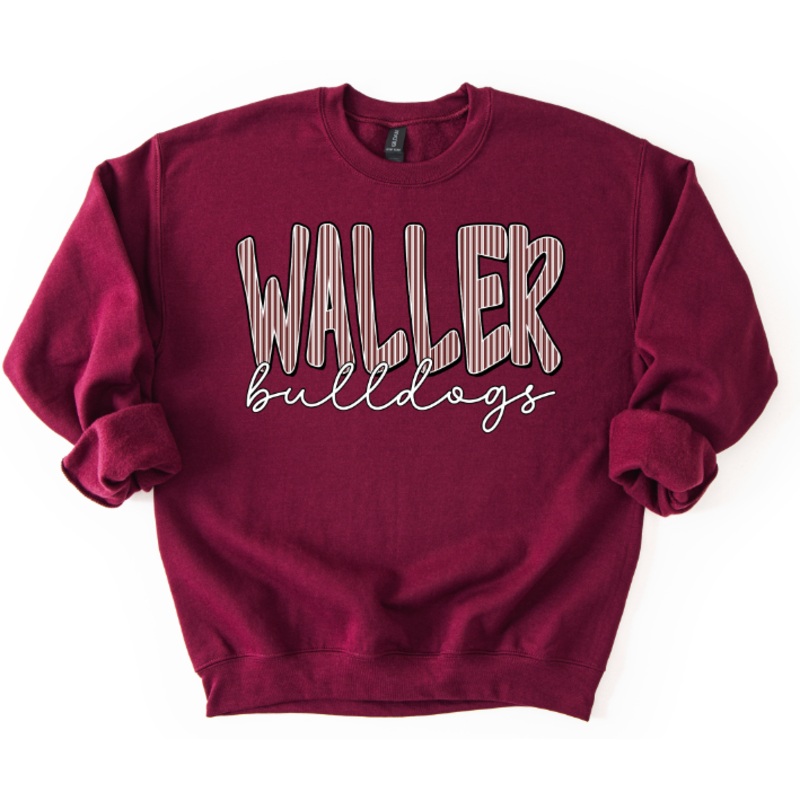 WALLER BULLDOGS MAROON SEERSUCKER WORD