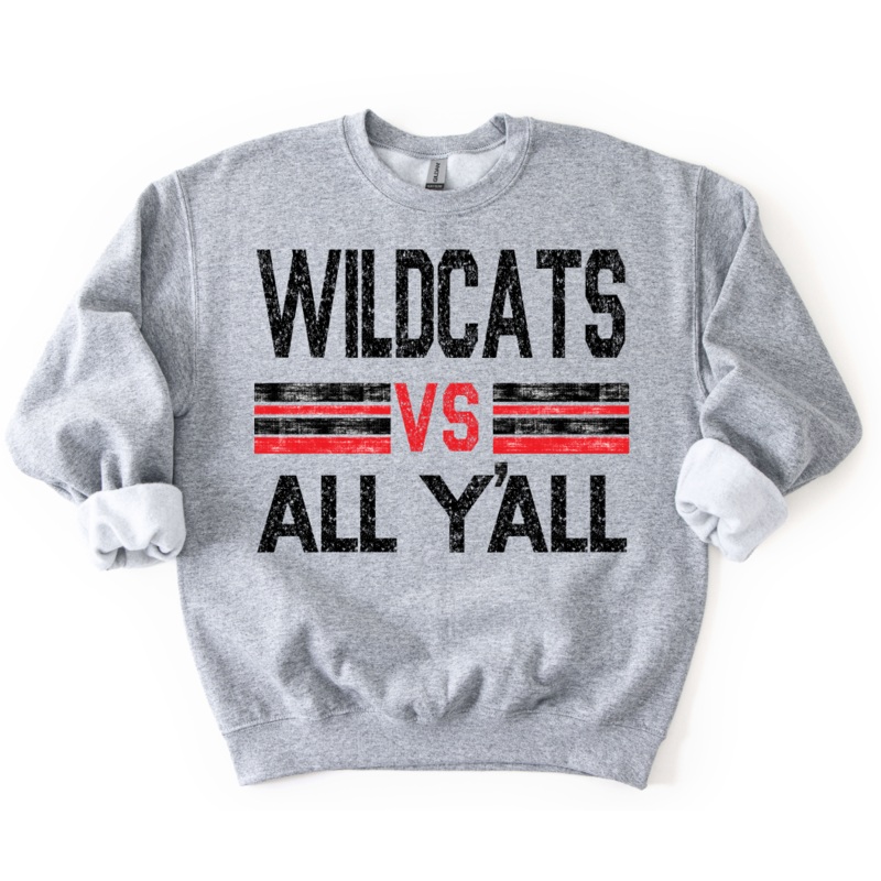 WILDCATS VS ALL YALL RED AND BLACK