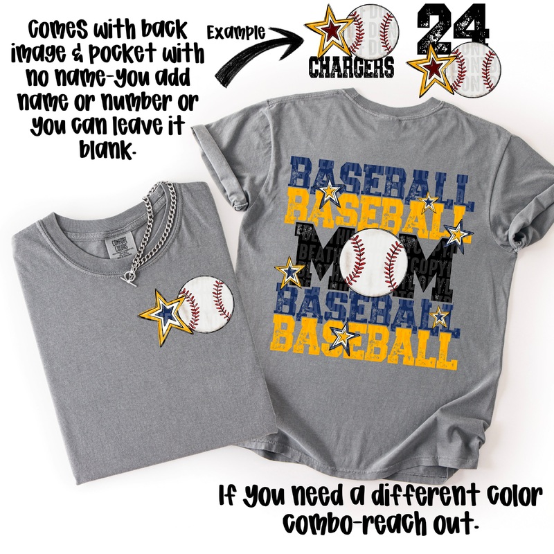 BASEBALL MOM NAVY YELLOW GOLD|Pocket 4″(4.00in x 3.99in)|Infant 6″(6.00in x 5.99in)|Toddler 7″(7.00in x 6.98in)|Youth 8.5″(8.50in x 8.48in)|Adult 11″(11.00in x 10.98in)|Adult 12″(12.00in x 11.97in)