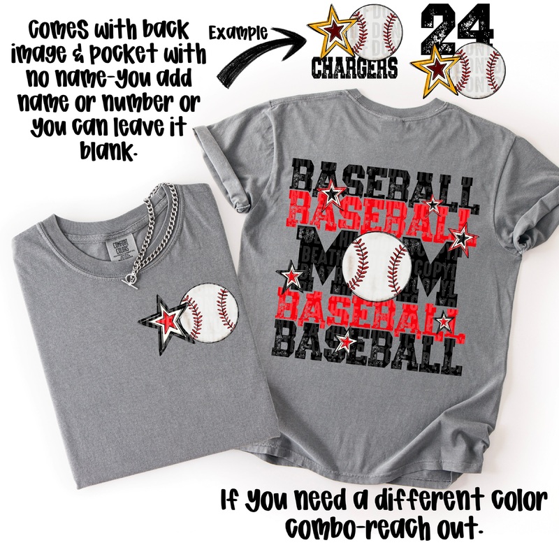 BASEBALL MOM RED BLACK|Pocket 4″(4.00in x 3.99in)|Infant 6″(6.00in x 5.99in)|Toddler 7″(7.00in x 6.98in)|Youth 8.5″(8.50in x 8.48in)|Adult 11″(11.00in x 10.98in)|Adult 12″(12.00in x 11.97in)