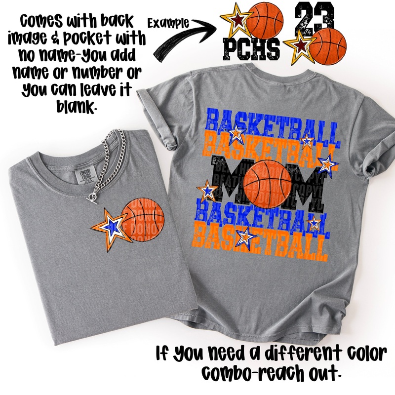 BASKETBALL MOM ORANGE ROYAL|Pocket 4″(4.00in x 3.99in)|Infant 6″(6.00in x 5.99in)|Toddler 7″(7.00in x 6.98in)|Youth 8.5″(8.50in x 8.48in)|Adult 11″(11.00in x 10.98in)|Adult 12″(12.00in x 11.97in)