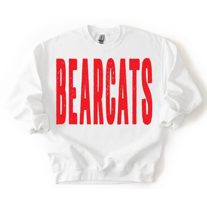 BEARCATS RED OVERIZED GRUNGE MASCOT