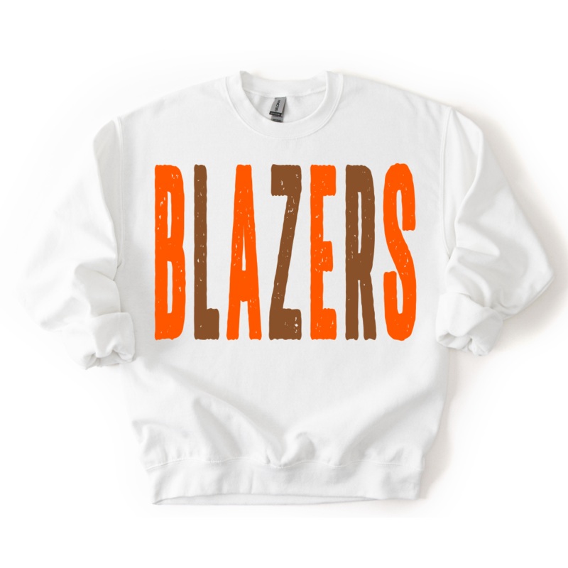 BLAZERS ORANGE AND BROWN OVERIZED GRUNGE MASCOT