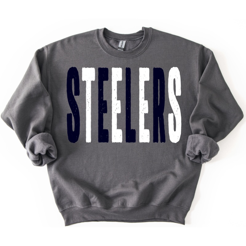 STEELERS NAVY AND WHITE OVERSIZED GRUNGE MASCOT